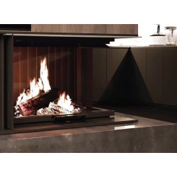 Insert à bois Quattro 80 A.Caminetti 2 Cotés vitrés gauche