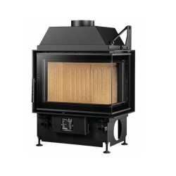 Insert à bois Quattro 60 A.Caminetti 2 Cotés vitrés droit