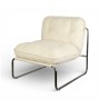 Iru-Sessel, beige Kettenstoff, Chrombein VeryForma