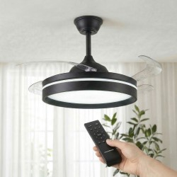 Ceiling Fan with LED Light, 4 Retractable Blades and Remote Control InnovaGoods