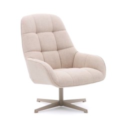 Poltrona girevole Aspe beige tessuto e metallo VeryForma