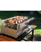 Barbecue e Grills con legno e carbone